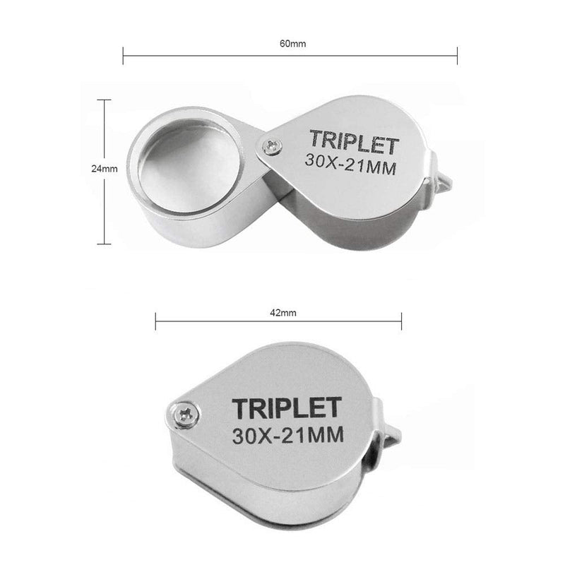 [Australia] - Mini Folding Magnifier 30x 21mm Jewelers Eye Magnifying Glass Magnifier Pocket Handheld Tools Portable Magnifying Glass 