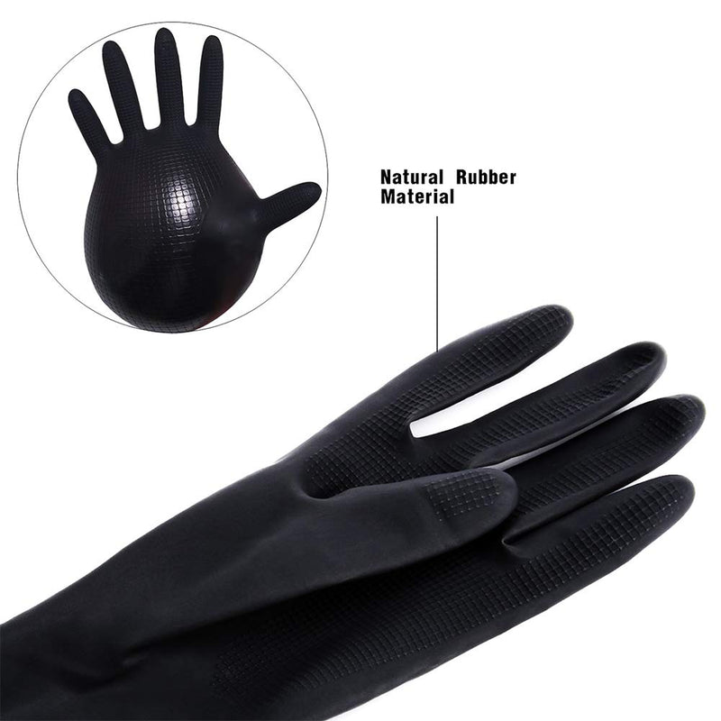 [Australia] - Hair Dye Gloves, Black Reusable Rubber Gloves, Professional Hair Coloring Accessories for Hair Salon Hair Dyeing,2Pcs 