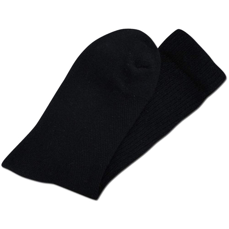 [Australia] - Well Knitting Loose Men's Diabetic Crew Socks,Non-Binding Top,Seamless Toe,Semi Cushion,Breathable Soft Coolmax Socks 4 Pairs Large 4 Pairs Black Crew Socks 