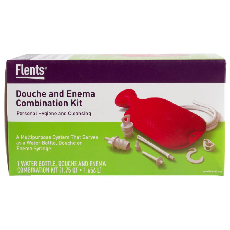 [Australia] - Flents Douche and Enema Combination Kit for Men and Women, Large Capacity, Multipurpose Cleaning System, Made with Comfortable Material, Red (1.66 L) 1.66 Liter 