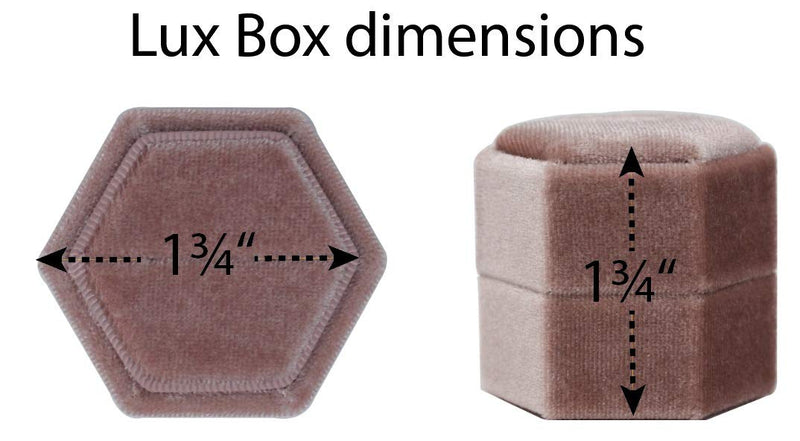 [Australia] - The Lux Box: Gorgeous Antique Velvet Geometric Ring Boxes for Proposals and Wedding Photos || Hexagon and Oval || Single or Double Rings || Fits Slim Bands (Dusty Rose Hexagon Double) Dusty Rose Hexagon Double 