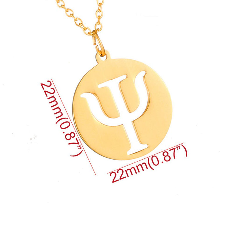 [Australia] - AOCHEE Psi Symbol Necklace Greek Letter Necklace Psi Pendant Necklace Medical Sign Jewelry Rose Gold2 