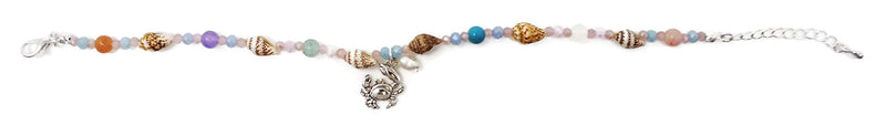 [Australia] - Elosee Sealife Theme Seashell Freshwater Pearl Bead Anklet Crab - Multi Color 