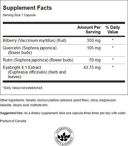 [Australia] - Swanson Bilberry Eyebright Vision Complex - Herbal Supplement Promoting Eye Support & Overall Vision Health - May Support Healthy Cholesterol Levels Already Within The Normal Range - (100 Capsules) 