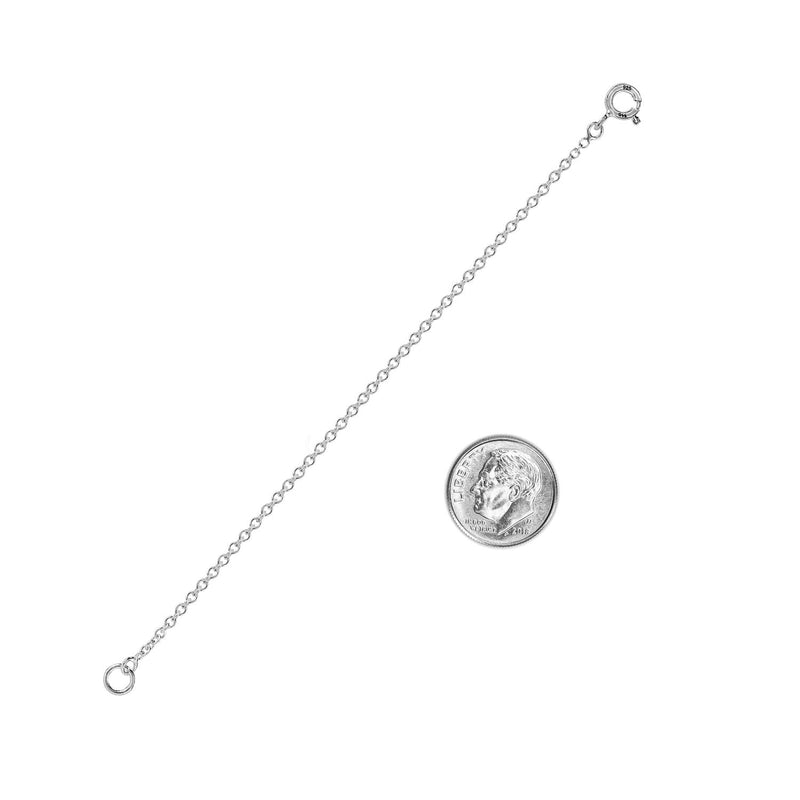 [Australia] - 925 Sterling Silver 1MM - Cable Italian - Pendant - Necklace - Anklet - Bracelet - Extender Chain - 1 Inch to 6 Inch Super Thin & Strong With 5MM End Ring 5 Inch 