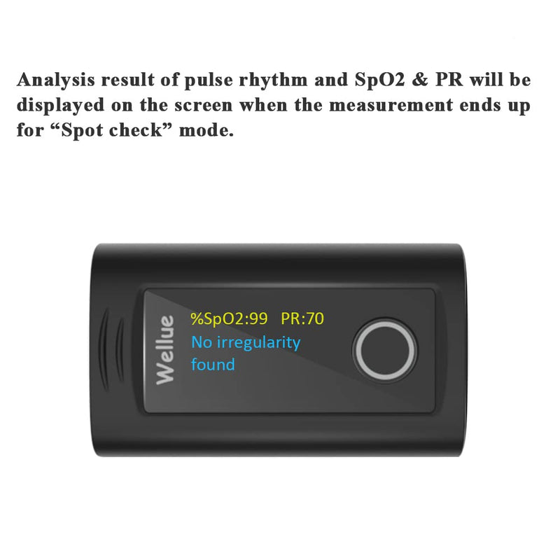 [Australia] - Wellue Fingertip Pulse Oximeter PC-60F, Blood Oxygen Saturation Monitor with Batteries, Carry Bag & Lanyard for Wellness Use 