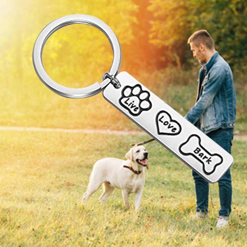 [Australia] - bobauna Live Bones Love Heart Bark Animal Dog Paws Keychain Dog Lover Rescue Jewelry Dog Owner Gift live love bark keychain 