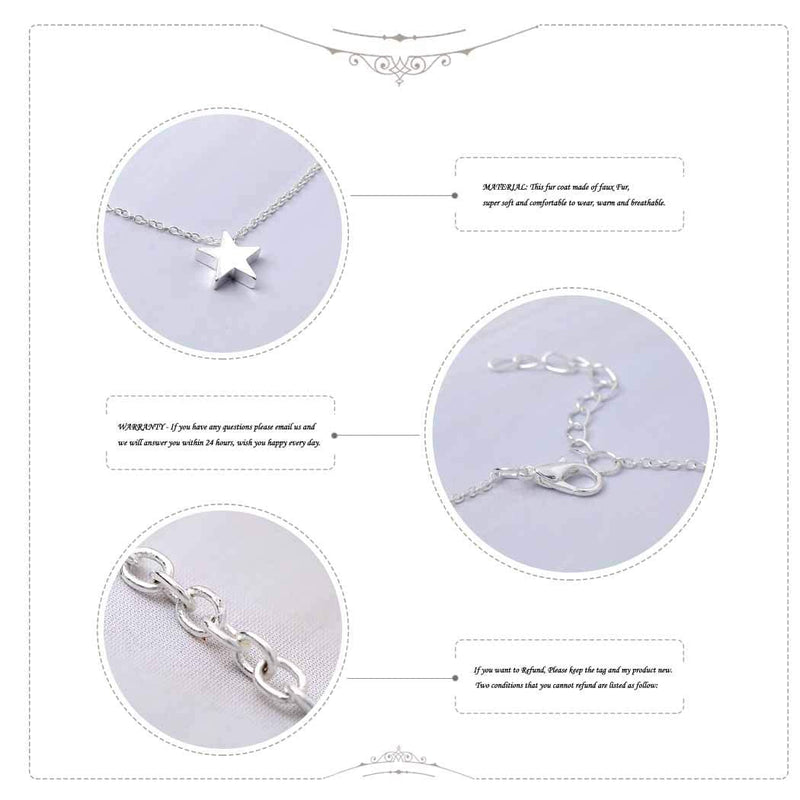 [Australia] - Jovono Layered Heart Pendant Necklace Silver Beaded Necklace Chain for Women and Girls SET10 
