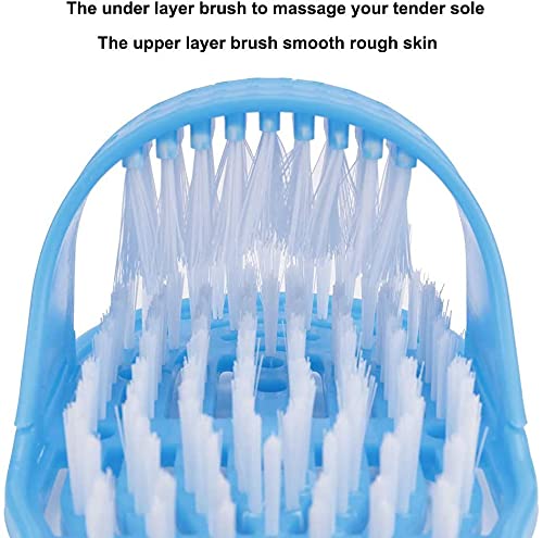 [Australia] - GREY LOOK 1 x Bathroom Shower Feet Brush Foot Cleaning Bristle Slipper Washer Bath Scrubber Massager Stick on Floor Bristle Slipper Sandal 