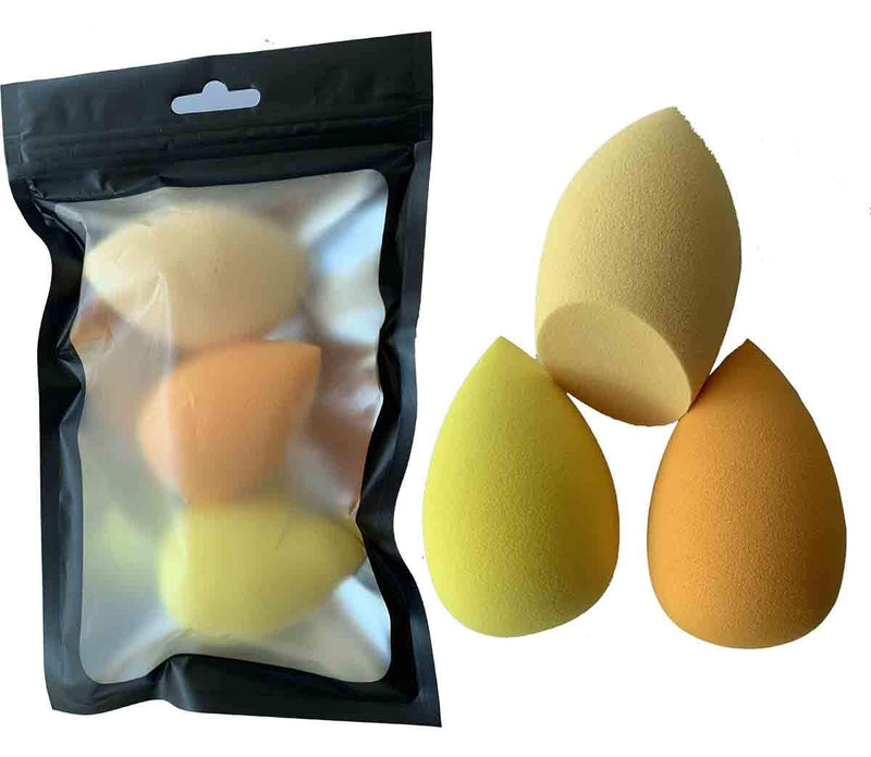 [Australia] - Beauty Egg 3 Pcs Set，For Liquid Foundation, Creams, and Powders，Latex Free Wet and Dry Makeup Sponge(orange) orange 