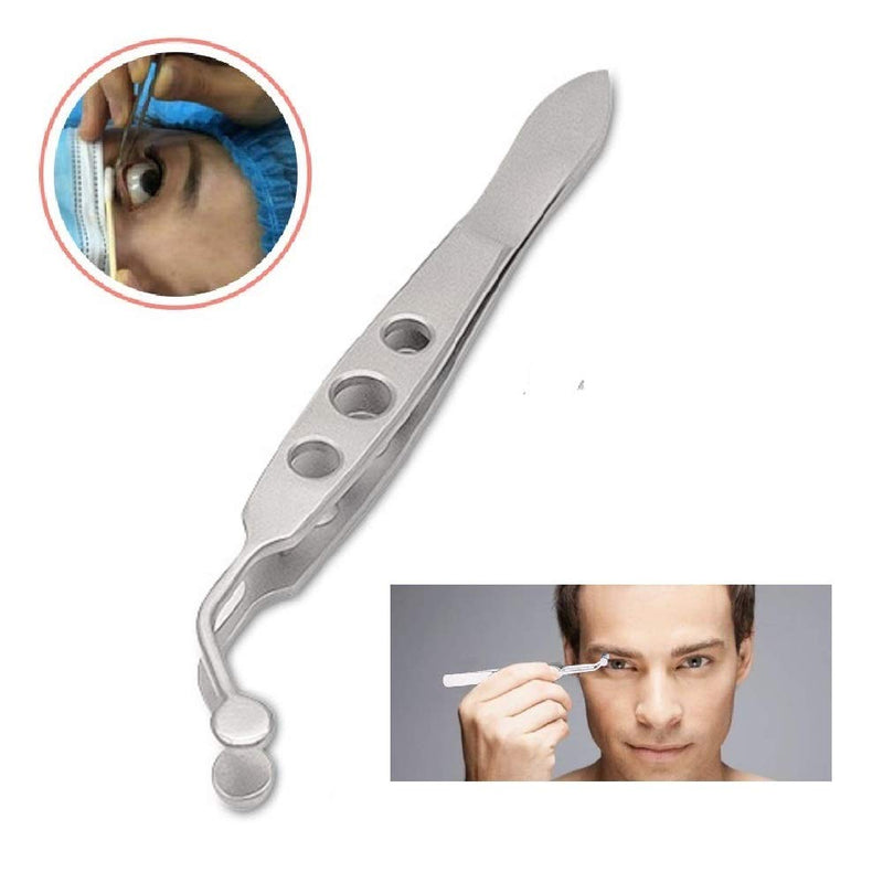 [Australia] - Professional Meibomian Gland Expressor Forceps Premium Stainless Steel Eyelid Massage Tweezers for Dry Eyes -Round Tip 