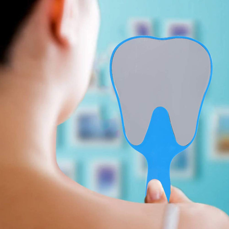 [Australia] - Dental Mirror, Teeth Inspection Mirror, Dentist Oral Hygiene Mouth Mirror, Plastic Handle Dental Care Hand Mirror Tool, Fashionable Cute Tooth Mirror for Dental Clinics (Blue) 
