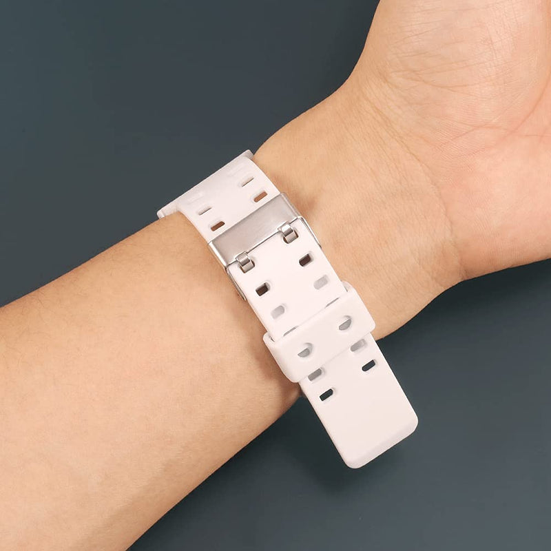 [Australia] - WRISTARMOR Resin keeper loop Replacement for Casio g-shock watch band holder ring Strap Activity ring （2 packs） 20mm White 