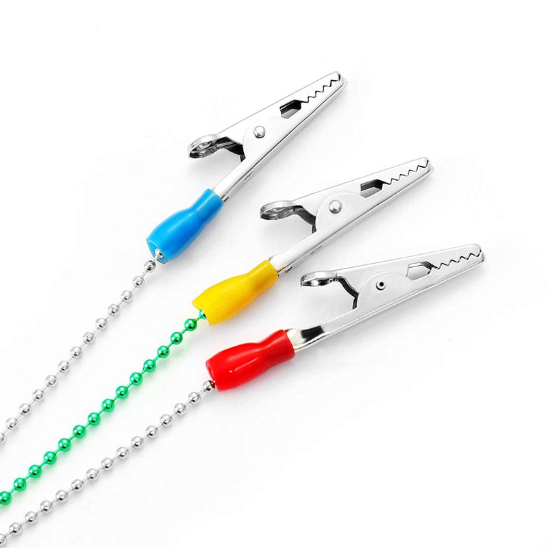 [Australia] - IMIKEYA 6 Pcs Dental Ball Chain Clips Metal Flexible Adjustable Adult Towel Napkin Holder Neck Strap for Baby Elderly 
