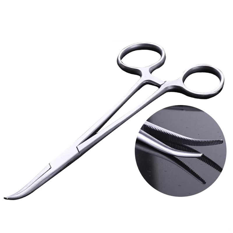 [Australia] - WUWYOUWL Hemostat Forceps, Stainless Steel Dog Cat Pet Scissors Ear Hair Clamp Fishing Scissors Tools (18cm Bent) 18cm Bent 