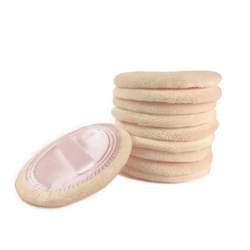 [Australia] - 10pcs Powder Puff Cotton Cosmetic Powder Makeup Puffs Pads Makeup with Ribbon Face Powder Puffs for Loose and Foundation 2.36 inch. (Color1) Color1 