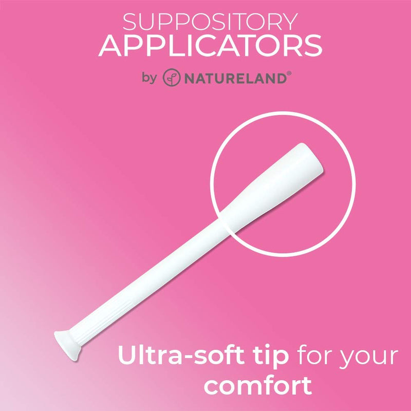 [Australia] - [10 Pack] Natureland Vaginal Suppository Applicators for Women, Soft Tip Auxiliary Tool for Pills, Boric Acid, and pH Balance Tablet Suppositories, Individually Wrapped 