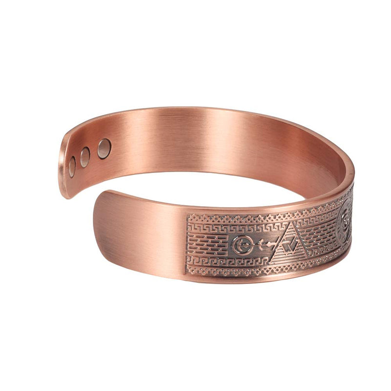 [Australia] - EnerMagiX Copper Magnetic Bracelets for Women Men,99.9% Soild Copper Cuff Bangle Magnetic Bracelet with 2 Strong Magnets,Adjustable Size(CPB-1027) 