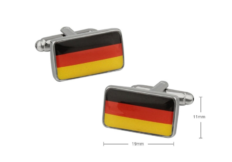 [Australia] - MRCUFF German Flag FRG Germany Pair Cufflinks in Presentation Gift Box & Polishing Cloth 
