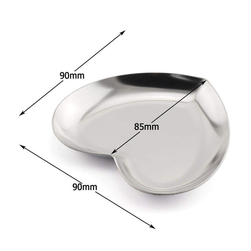 [Australia] - JCBIZ 1 Piece Silver Luxurious Metal Storage Tray Heart Shaped Jewelry Display Tray Home Decoration Serving Plate Craft for Table Organizer 