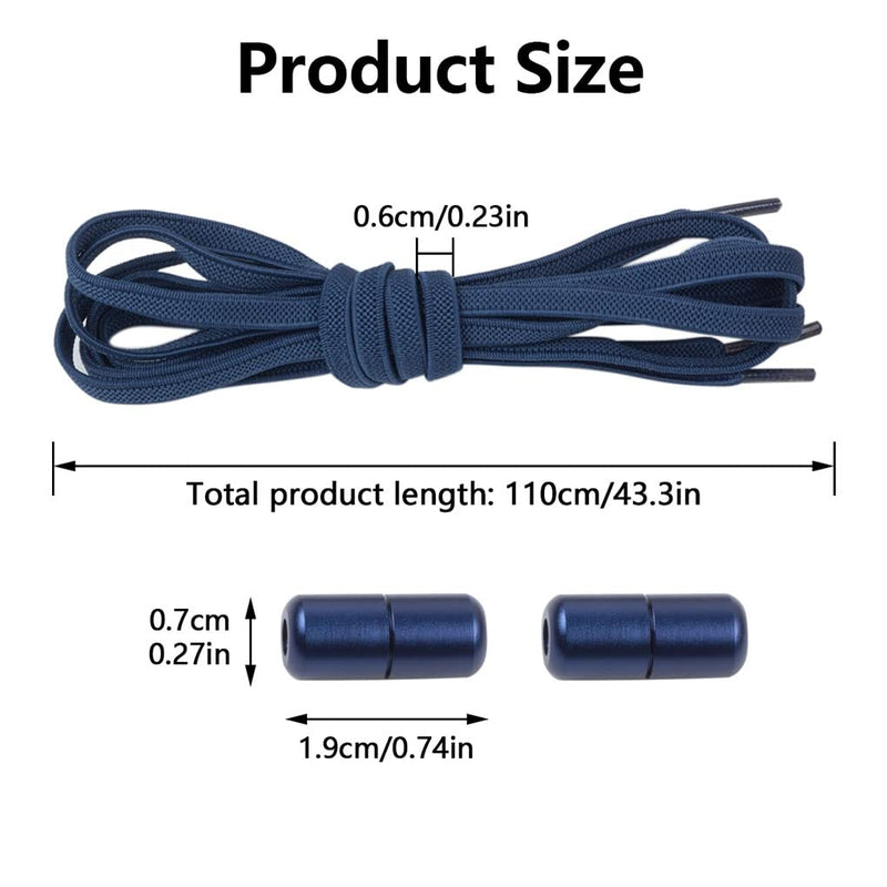 [Australia] - Feibmir 6 Pairs No Tie Elastic Shoelaces, Universal Shoe Laces for Kids and Adults,Tieless Flat Shoelaces for Running Shoes with Metal Lock flat-shaped 