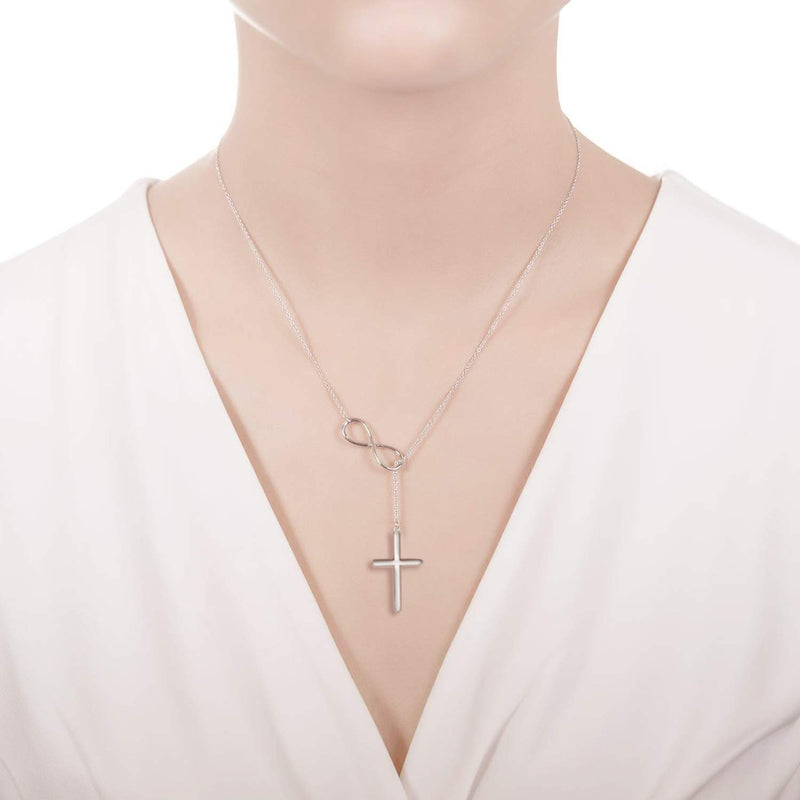 [Australia] - XOYOYZU Tiny Cross Pendant Necklace for Women Simple Cross Necklaces Mothers Day Birthday Gifts for Women Girl Infinity cross 