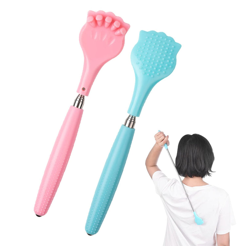 [Australia] - WUBAYI 2Pcs Back Scratchers, Portable Expandable Back Scratchers, Non-Slip Handheld Massager, with Telescopic Handle for Tickling Massage of Head, Back, Legs and Other Body Parts 