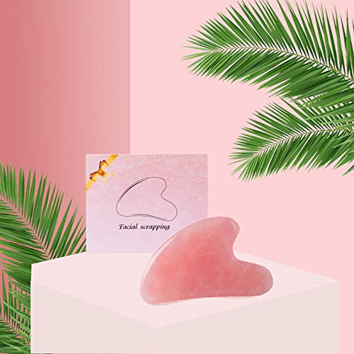 [Australia] - Jade Gua Sha Facial Tools- Women's Facial Beauty Tools Natural Jade Stone Pink Scraping Board for Physical Therapy and SPA Acupuncture Therapy Used for Face, Eyes, Neck and All Parts of The Body 