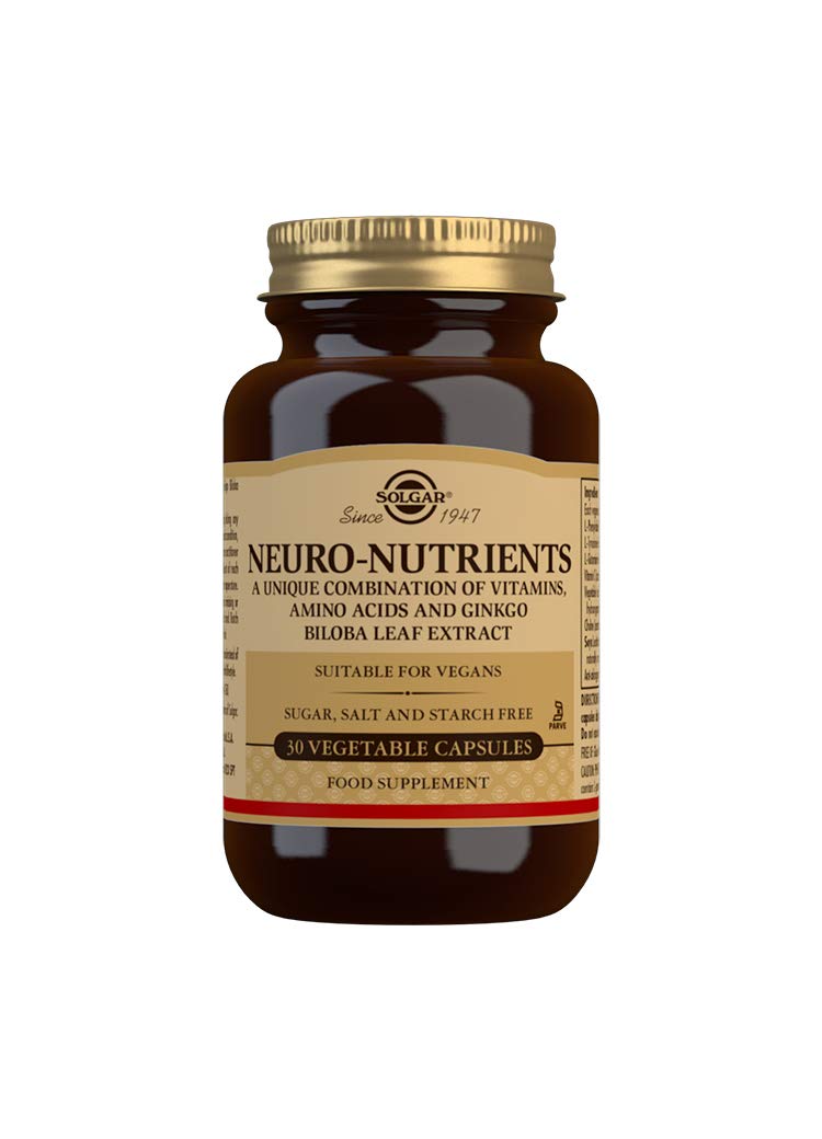 [Australia] - Solgar Neuro-Nutrients Vegetable Capsules - Rich in Nutrients for Healthy Brain Function - Helps to Regulate Mood, Mental Clarity & Alertness - Food Supplement - Vegan, Vegetarian, Kosher - Pack of 30 