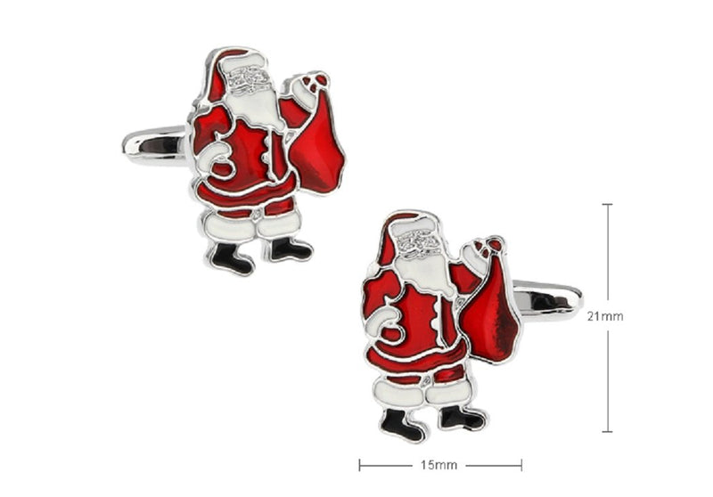 [Australia] - MRCUFF Santa Claus Christmas Toy Bag Pair Cufflinks in a Presentation Gift Box & Polishing Cloth 