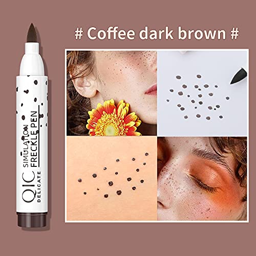 [Australia] - 2 Pack Freckle Pen, Waterproof Lasting Natural Like Face Freckle Makeup Pen for Natural Effortless Sunkissed Makeup(Dark brown) Dark brown 