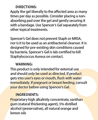[Australia] - Spencer's Gel Alkaline Formula (4oz) - lab-Certified to Kill Staph aureus on Skin Contact 