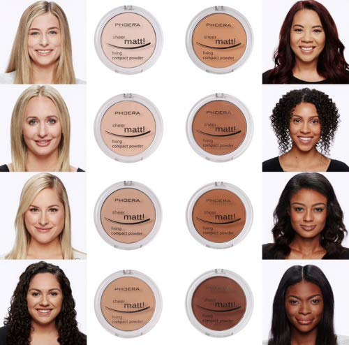 [Australia] - AQUAPURITY - PHOERA Sheer Matte Fixing Powder Makeup Base Fixer Setting Powder Foundation Fixing Compact Pressed Powder Long Lasting Make Up Fixer Skin Vitamin E Beauty Blender (201 Translucent) 201 Translucent 