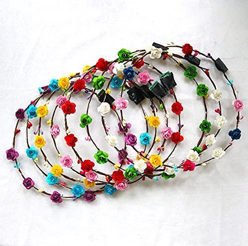 [Australia] - LED corolla, light up flower wreath headband, luminous 8 Led flower headwear for Christmas glowing parties 