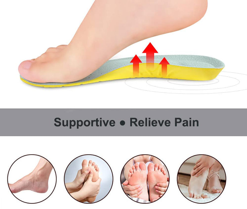 [Australia] - Shoe Insoles, Memory Foam Insoles, Shoes Insert for Women and Men, Kids, Providing Arch Support, Great Cushion and Shock Absorption, Relieve Foot Pain (M (Men's 6-9/ Women 7-11)) M (Men's 6-9/ Women 7-11) 