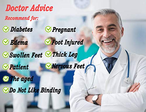 [Australia] - Diabetic Socks Non-Binding Crew Wide Top for Neuropathy Edema Swollen Thick Ankle Bariatric Lymphedema Slipper Sox 