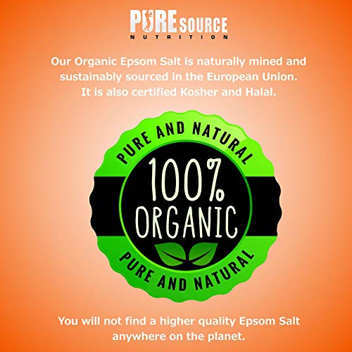 [Australia] - Organic Epsom Salt Vegan Epsom Salts for Bath Bathing Bath Bombs | 100% Pharmaceutical | FCC Food Grade | Natural Magnesium Sulphate by Pure Source Nutrition (1kg) 1kg 