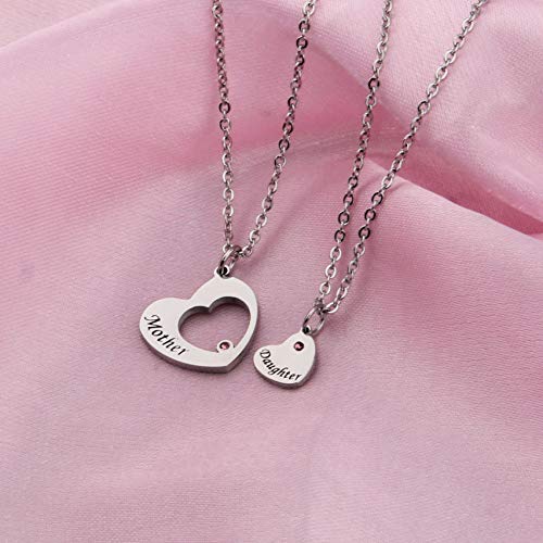 [Australia] - Zuo Bao Mother Daughter Necklace Mommy and Me Matching Heart Necklace mother&daughter necklace set 