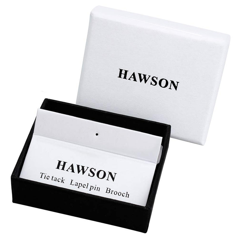 [Australia] - HAWSON Tie Tack for Men with Chain-Mens Fashion Stripes Tie Pin for Wedding Business Accessories silver 