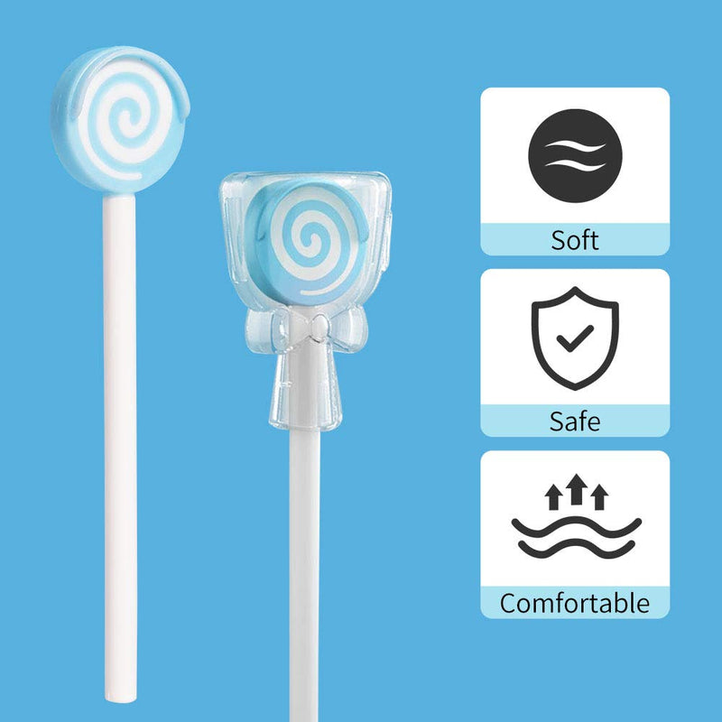 [Australia] - Kids Tongue Cleaner Brush -Lollipop Shape Tongue Scraper for Toddler Children Pink,Sky Blue (2 Packs) 2 Packs 