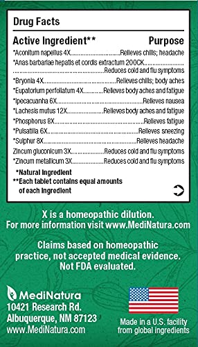 [Australia] - BHI Flu + Cold Multi-Symptom Relief Natural Safe Non-Drowsy Remedy 11 Targeted Homeopathic Active Ingredients for Body Aches, Fatigue, Chills & Headache - 100 Tablets 