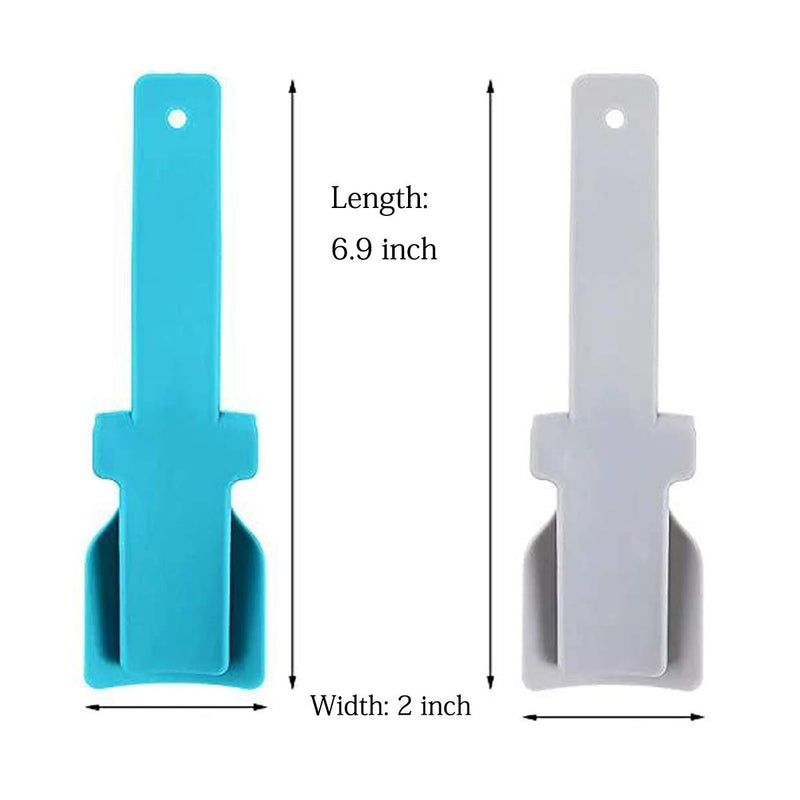 [Australia] - 8 Packs Portable Lazy Shoes Helper Shoe Wear Helper Shoe Lifting Helper for Men Women Kids, Sock Slider Handled Shoe Horn for Seniors, Elderly, Disabled, Fits All Shoes, Blue and Grey 