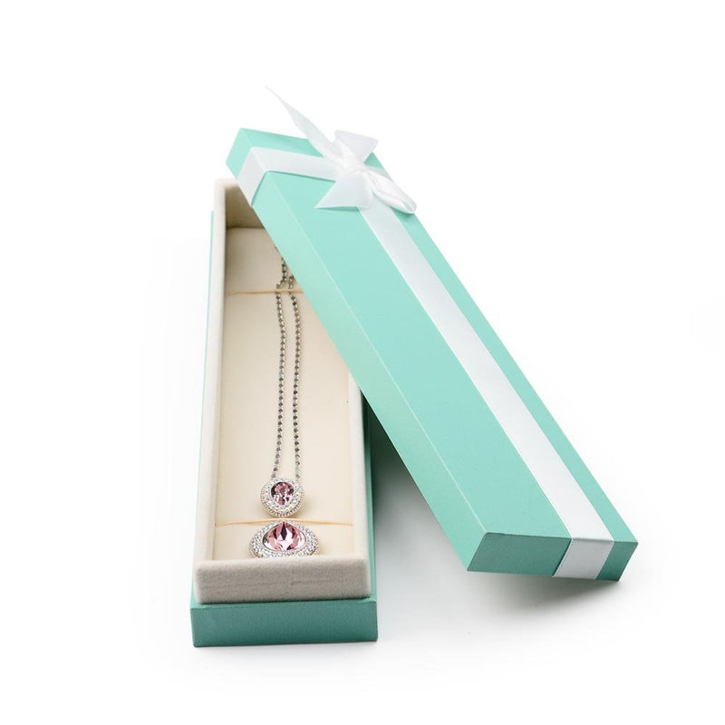[Australia] - Oirlv Necklace Bracelet Pendant Gift Box With Pure White Bow Ribbons Jewelry Gift Case for Birthday,Anniversary,Engagement,Proposal Bracelet/Necklace/Long chain Box 