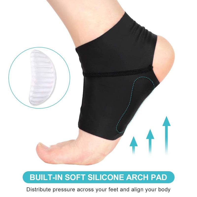 [Australia] - Plantar Fasciitis Arch Socks with Gel Pads, Arch Ankle Support Sleeves for Flat Feet, Compression Ankle Arch Brace Wrap for Men and Women, Heel Spurs, Flat Foot, High/Low Arch Pain Relief, 1 Pair 