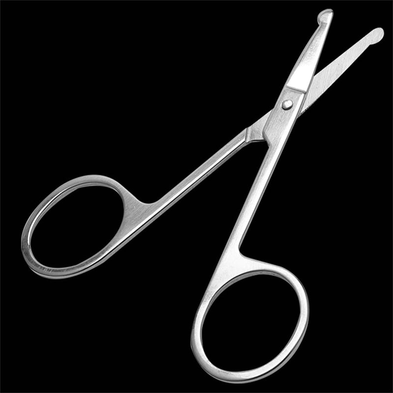 [Australia] - Beard and Moustache Scissors with Comb Curved Rounded Facial Hair Scissors Nose Scissors Ear Hair Eyelash Eyebrow Trimmer for Men Women Professional Stainless Steel（3Pcs） 