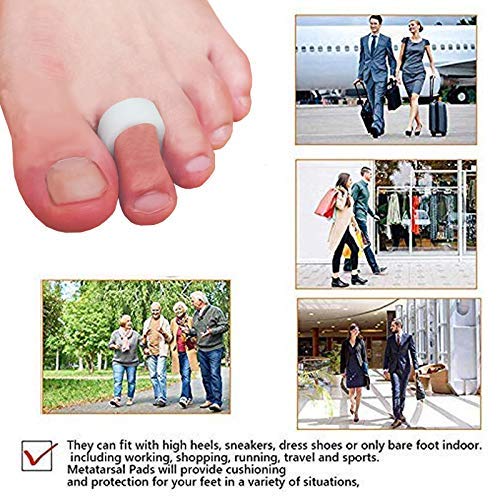 [Australia] - Mcvcoyh 10 Pack Hammer Toe Cushion - Hammer Toe Gel Pads Corrector & Straightener for Curled, Claw & Mallet Toe Relief - Right & Left Gel Support Crest Cushion White 