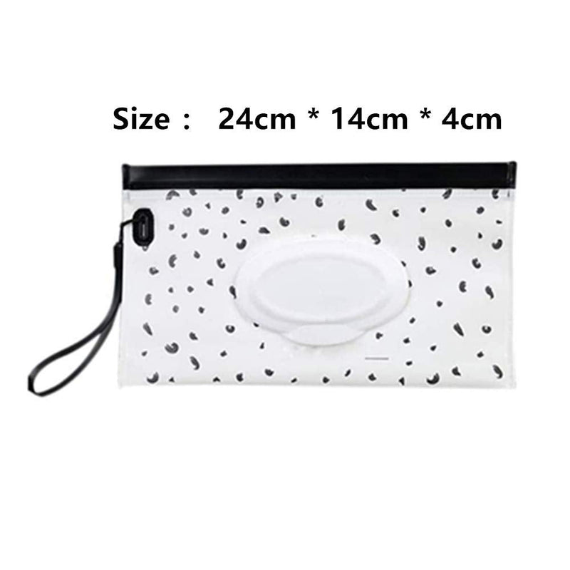 [Australia] - 4 Pcs Wet Wipe Pouch Baby Travel Wipes Case Reusable Refillable Wet Wipe Bag Cases Portable Travel Wipes Dispenser Wipe Pouches for Baby Dot 