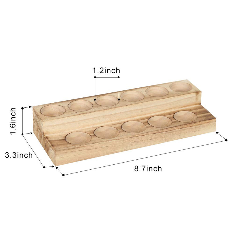 [Australia] - LIANTRAL Essential Oils Storage Rack, 2 Tiers Wooden Essential Oils Nail Polish Display Holder for 5/10/15/20ml Bottles, Set of 2 rustic burnt wood 