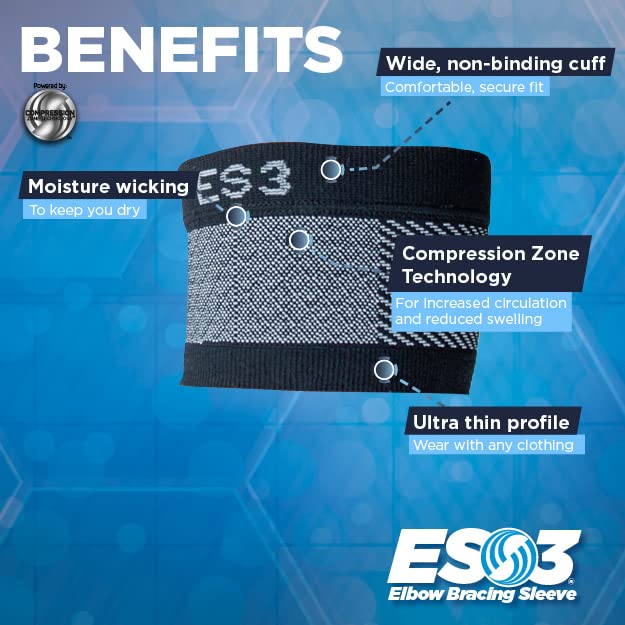 [Australia] - Elbow Brace by OrthoSleeve ES3 designed to prevent and relive pain associated with Tennis Elbow, Golfer’s Elbow, General Elbow Pain and Forearm Pain Small Black 
