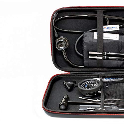 [Australia] - MDF Stethoscope Hard Case for Classic Cardiology, MD One and Acoustica Stethoscopes, Reflex Hammers, Sphygmomanometers, Penlights - Mesh Pocket for Doctor & Nurse Accessories - Large (MDFSCL12) 